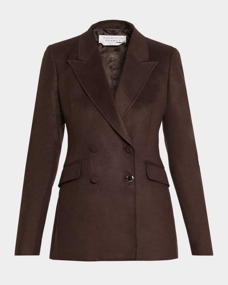 Angela Double-Breasted Silk Blazer